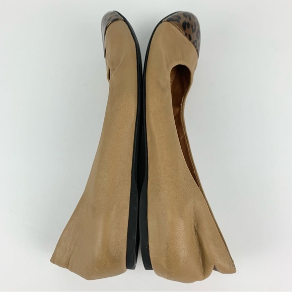 J. Crew Anya Patent Leopard Brown Leather Hidden Wedge Ballet Slip On Flats 7.5 - Picture 12 of 12